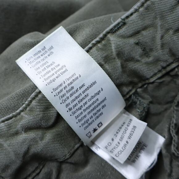 PAIGE Carly Wide Leg Jeans High Rise Washed Light Olive 4 Pocket Women's 27 - Picture 11 of 12